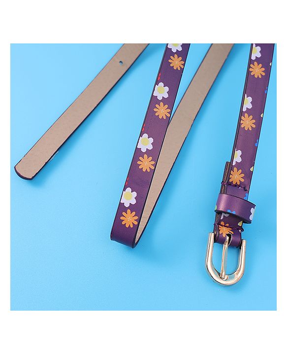 Babyhug Free Size Belt With Floral Print - Purple