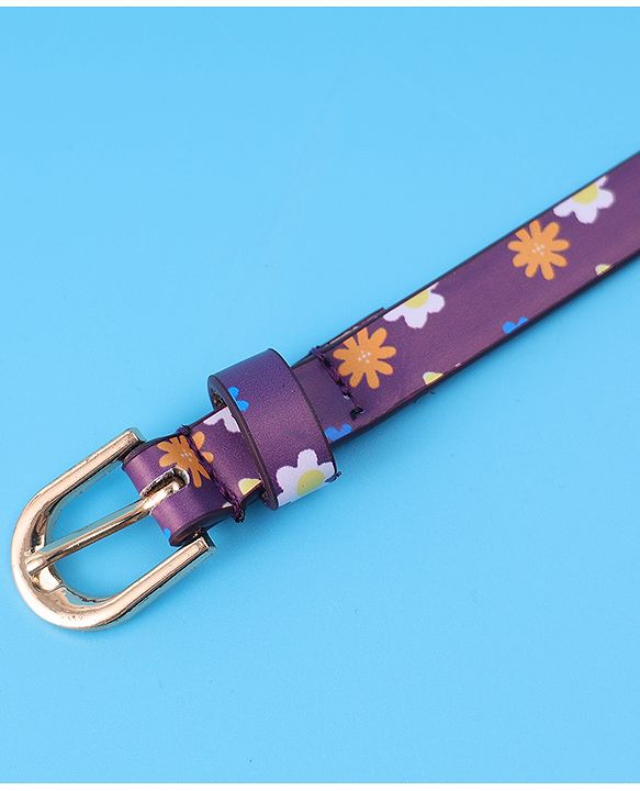 Babyhug Free Size Belt With Floral Print - Purple