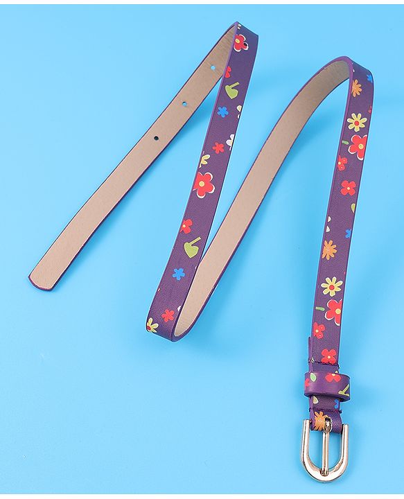 Babyhug Free Size Belt With Floral Print - Purple