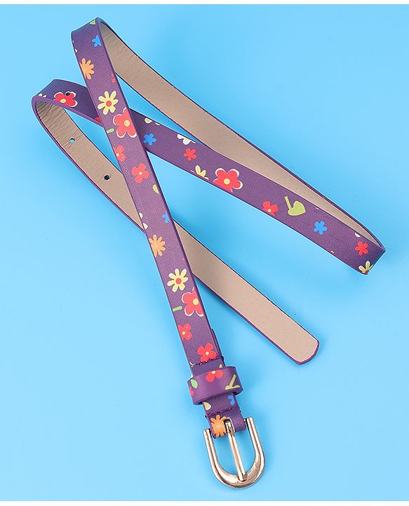 Babyhug Free Size Belt With Floral Print - Purple