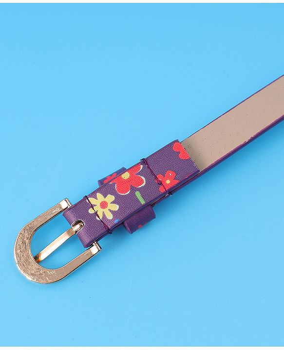 Babyhug Free Size Belt With Floral Print - Purple