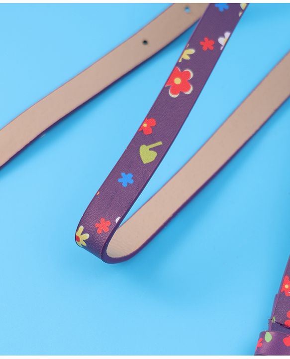 Babyhug Free Size Belt With Floral Print - Purple