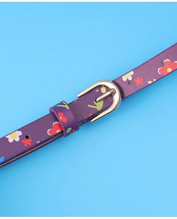 Babyhug Free Size Belt With Floral Print - Purple