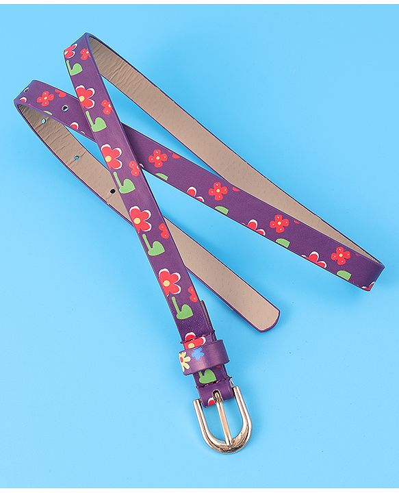 Babyhug Free Size Belt With Floral Print - Purple
