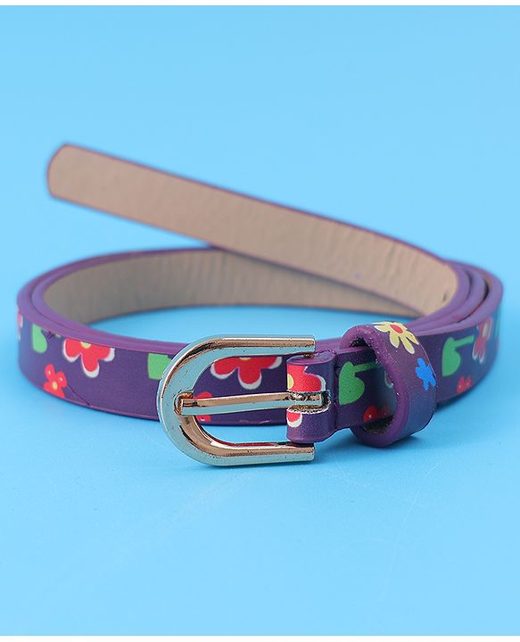 Babyhug Free Size Belt With Floral Print - Purple
