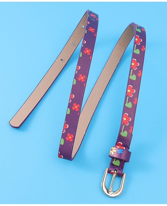 Babyhug Free Size Belt With Floral Print - Purple