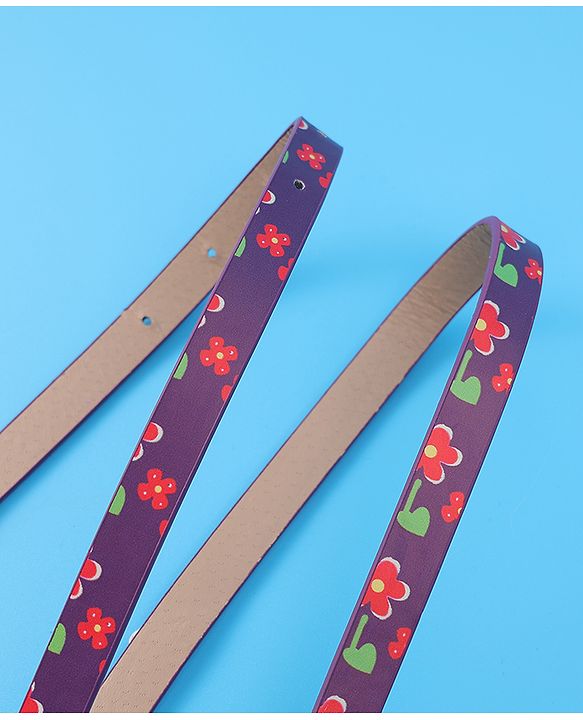 Babyhug Free Size Belt With Floral Print - Purple