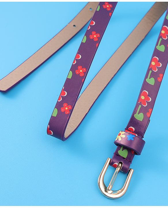 Babyhug Free Size Belt With Floral Print - Purple