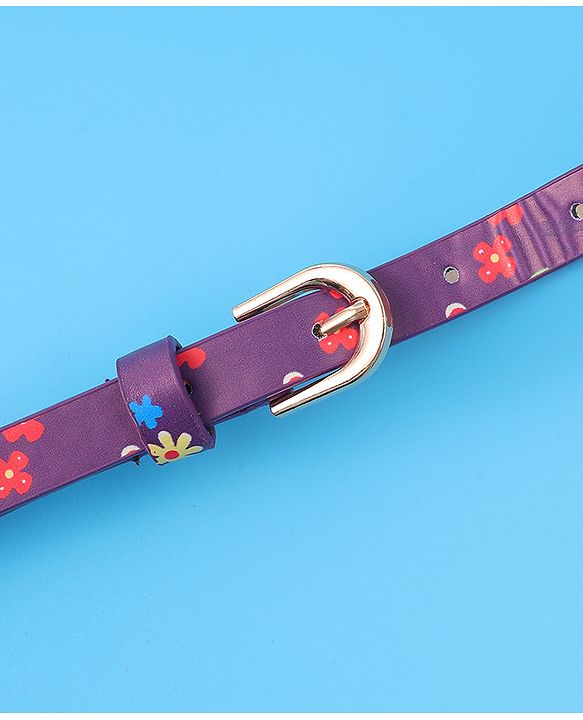 Babyhug Free Size Belt With Floral Print - Purple