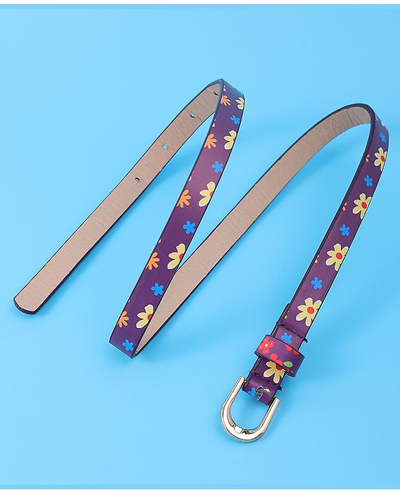 Babyhug Free Size Belt With Floral Print - Purple