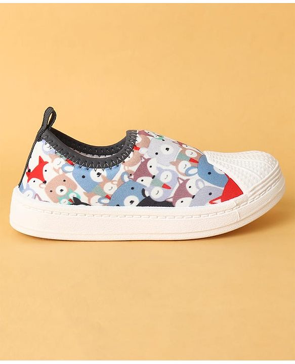 Cute Walk by Babyhug Slip On Casual Shoes with Owl Print - Grey & White
