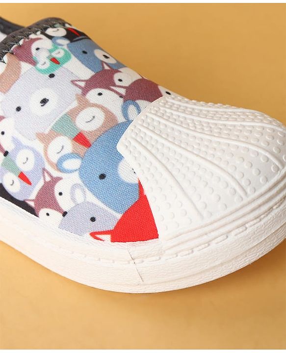Cute Walk by Babyhug Slip On Casual Shoes with Owl Print - Grey & White