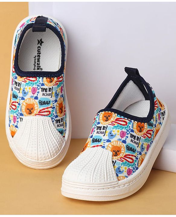 Cute Walk by Babyhug Slip On Casual Shoes with Lion Print - Blue