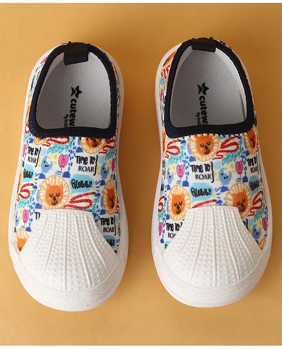 Cute Walk by Babyhug Slip On Casual Shoes with Lion Print - Blue