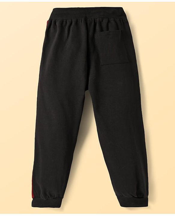 Pine Kids Cotton Knit Half Raglan Sleeves T-Shirt & Trouser with Click Flip In Motion Text Print - Black & Maroon