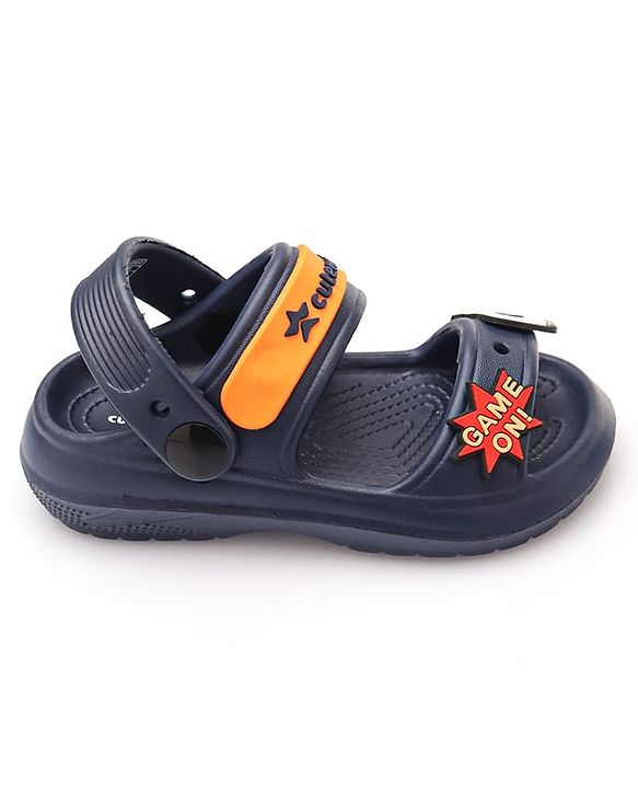 Cute Walk by Babyhug Clogs with Backstrap Gaming Applique - Navy Blue
