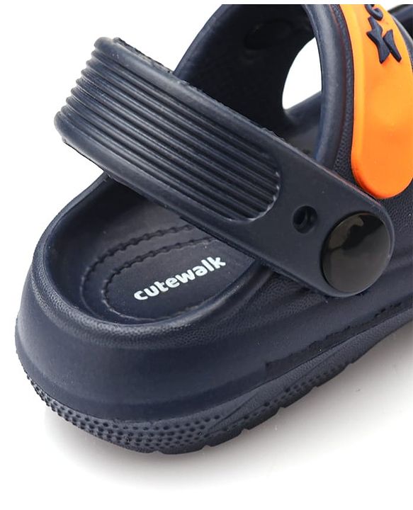 Cute Walk by Babyhug Clogs with Backstrap Gaming Applique - Navy Blue