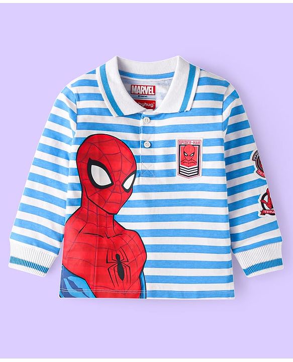 Babyhug Marvel Single Jersey Knit Half Sleeves T-Shirt with Avengers Graphics & Pocket Detailing - White main image 0