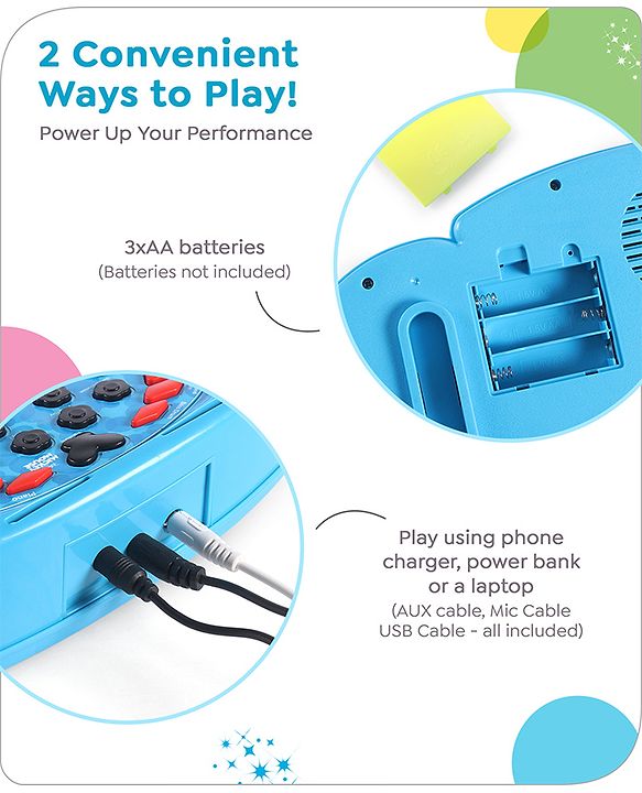 Babyhug Disney Premium Musical Piano with mike | 2 songs & 25 tunes | Battery operated piano| Gifting toy| BIS Certified -Blue