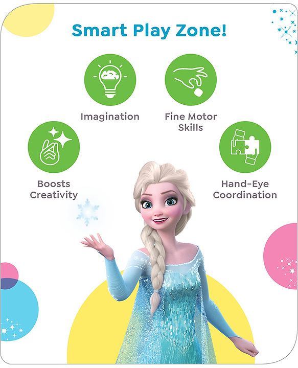 Babyhug  Disney Premium Frozen Adventure Small Tracing Projector Set Battery Operated Projector Table with Slides for Learning and Painting with Projector Lamp & Music - Purple & Light Blue