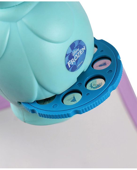 Babyhug  Disney Premium Frozen Adventure Small Tracing Projector Set Battery Operated Projector Table with Slides for Learning and Painting with Projector Lamp & Music - Purple & Light Blue