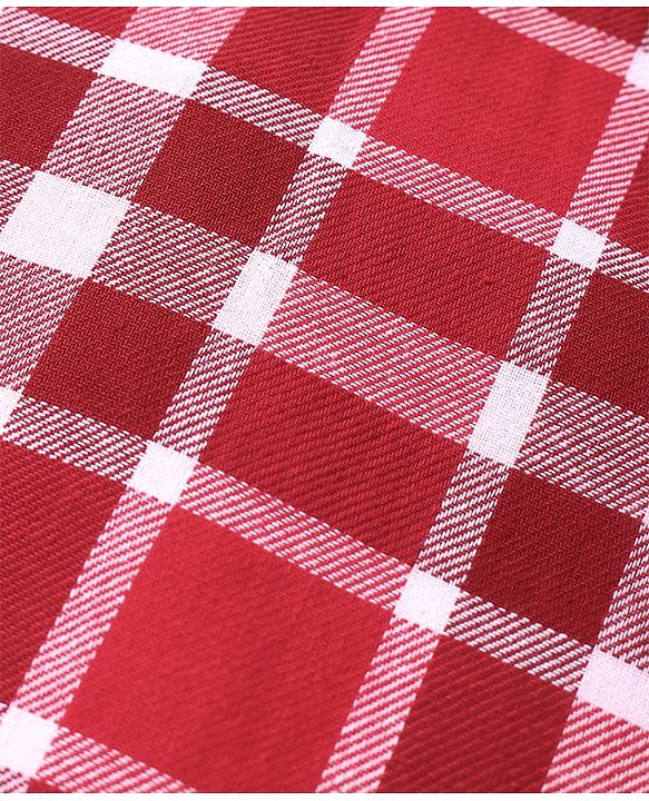 Babyhug Cotton Woven Full Sleeve Checkerd Shirt - Red
