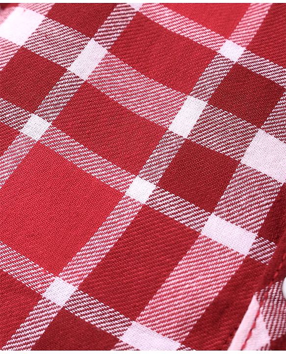Babyhug Cotton Woven Full Sleeve Checkerd Shirt - Red