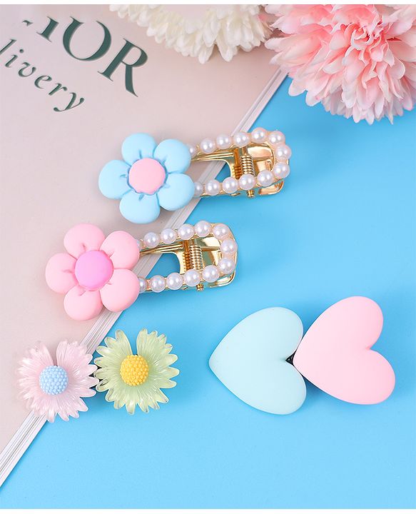 Babyhug Hair Pins And Clips Pack of 4 - Pink