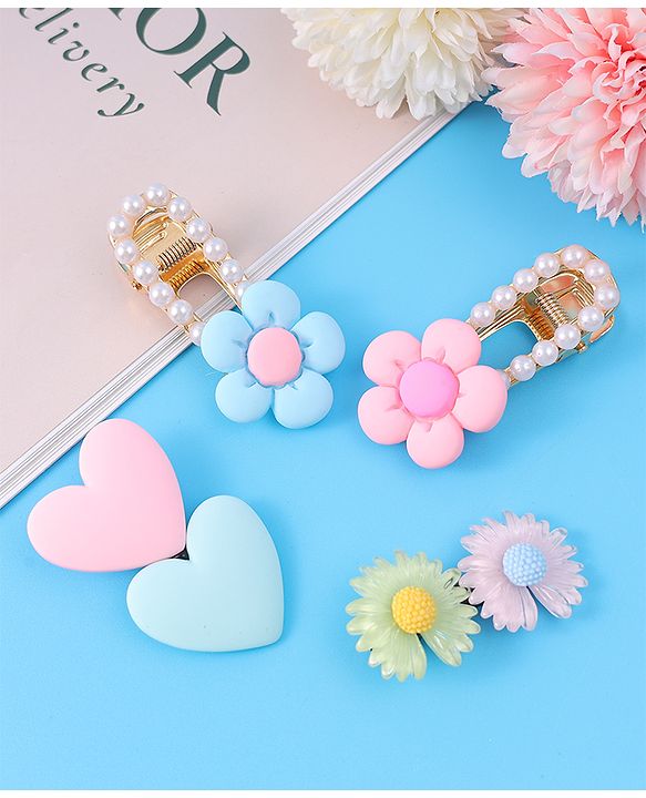 Babyhug Hair Pins And Clips Pack of 4 - Pink