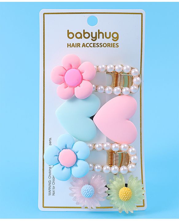 Babyhug Hair Pins And Clips Pack of 4 - Pink