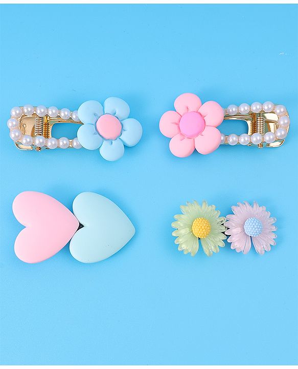Babyhug Hair Pins And Clips Pack of 4 - Pink