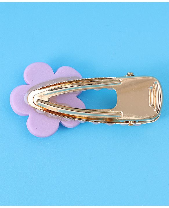 Babyhug Hair Pins & Clips  Free Size with Floral Applique Pack of 4 - Lilac