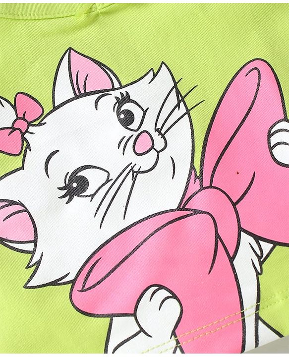 Babyhug Disney Interlock Knit Frill Sleeves Slips With Marie Graphics Pack Of 3 - White Pink