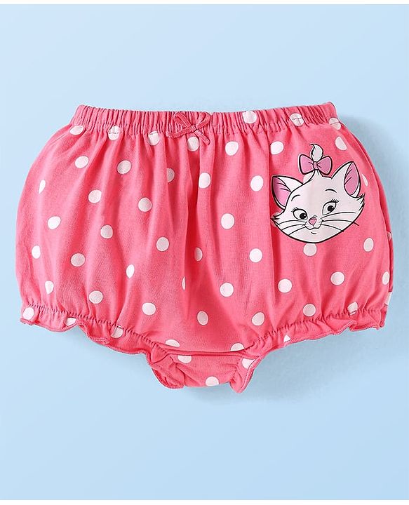Babyhug Disney Cotton Knit Bloomers with Aristocats Marie Graphics Pack of 3 - Pink White & Light Green