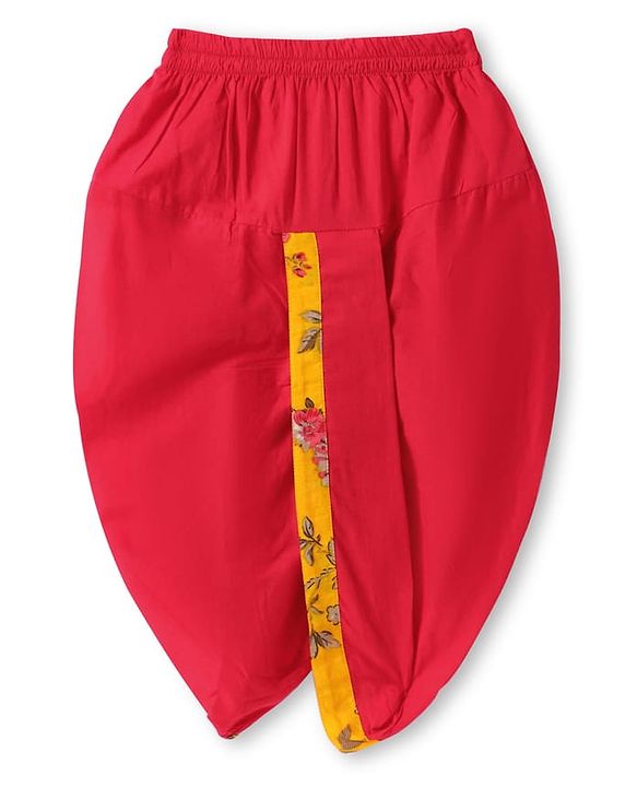 Babyhug Cambric Woven Full Sleeves Kurta Dhoti Set With Floral Print - Yellow
