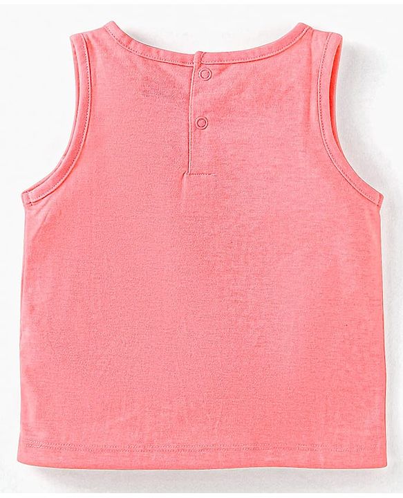 Babyhug Single Jersey Knit Sleeveless Embroidered Top & Shorts Set - Pink & Blue