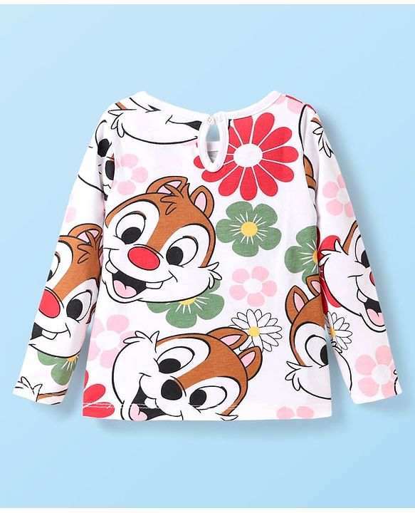 Babyhug Disney Single Jersey Knit Full Sleeves T-Shirts with Chip & Dale Graphics Pack of 3 - Yellow White & Purple
