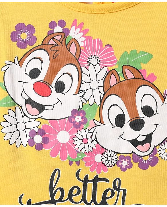 Babyhug Disney Single Jersey Knit Full Sleeves T-Shirts with Chip & Dale Graphics Pack of 3 - Yellow White & Purple