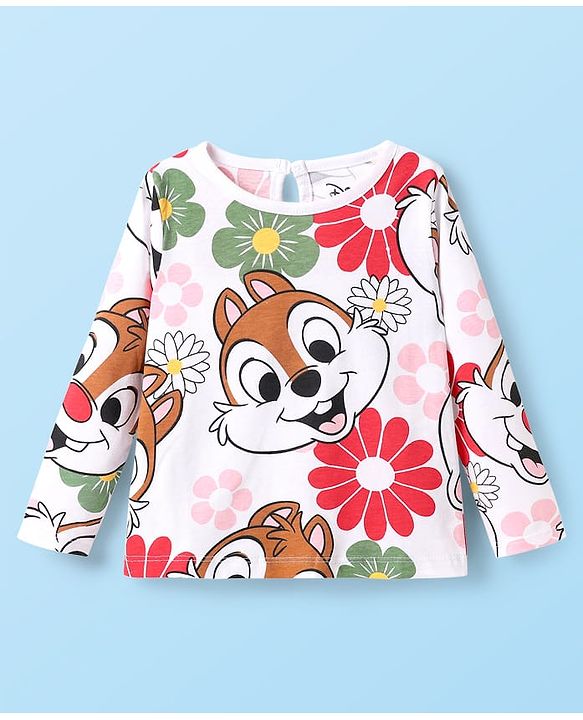 Babyhug Disney Single Jersey Knit Full Sleeves T-Shirts with Chip & Dale Graphics Pack of 3 - Yellow White & Purple