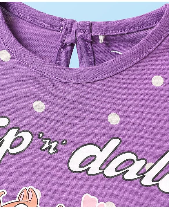 Babyhug Disney Single Jersey Knit Full Sleeves T-Shirts with Chip & Dale Graphics Pack of 3 - Yellow White & Purple