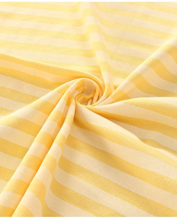 Babyhug Cotton Knit Hooded Wrapper with Crocodile Print & Stripes L 76 x B 76 cm - Yellow