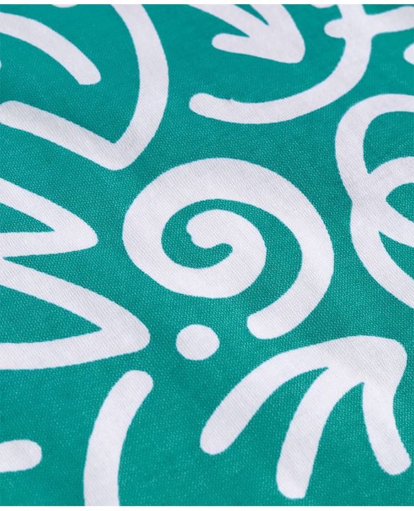 Pine Kids Cotton Knit Half Sleeves T-Shirt with Abstract Print - White