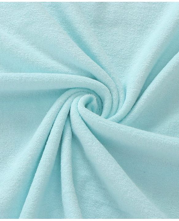 Babyhug Terry Knit Solid Hooded Towel Wrapper L 76 x B 76 cm - Light Blue