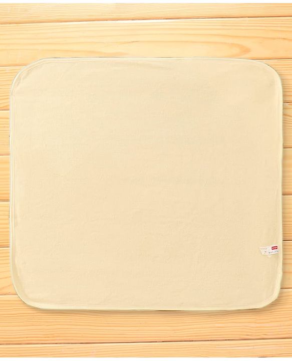 Babyhug Cotton Knit Solid Hooded Wrapper L 76 x B 76 cm - Cream