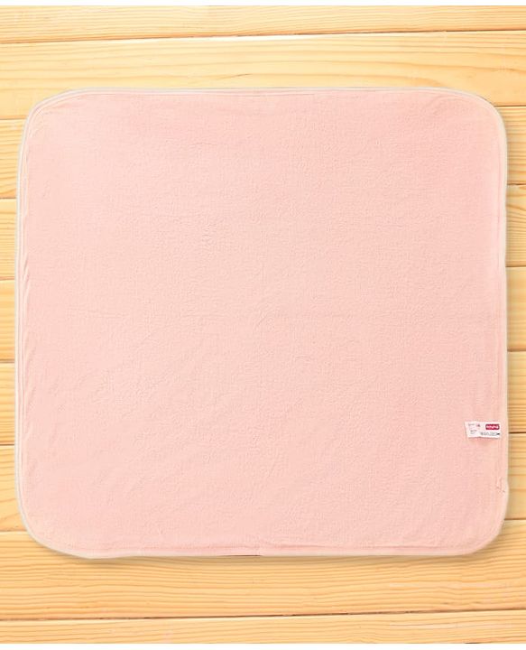 Babyhug Cotton Knit Solid Hooded Wrapper L 76 x B 76 cm - Light Pink