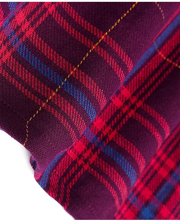 Babyhug Cotton Woven Full Sleeves Checkered Frock with Leggings - Red