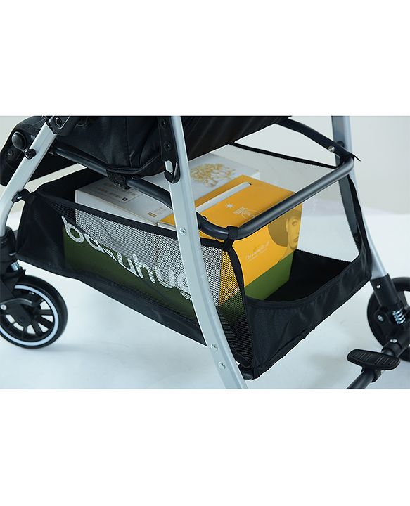 Babyhug Travel Compact Baby Stroller with Food Tray Reversible Handle Adjustable Backrest & Canopy - Multicolour