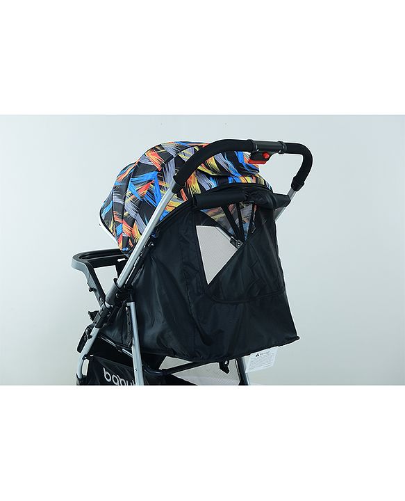 Babyhug Travel Compact Baby Stroller with Food Tray Reversible Handle Adjustable Backrest & Canopy - Multicolour