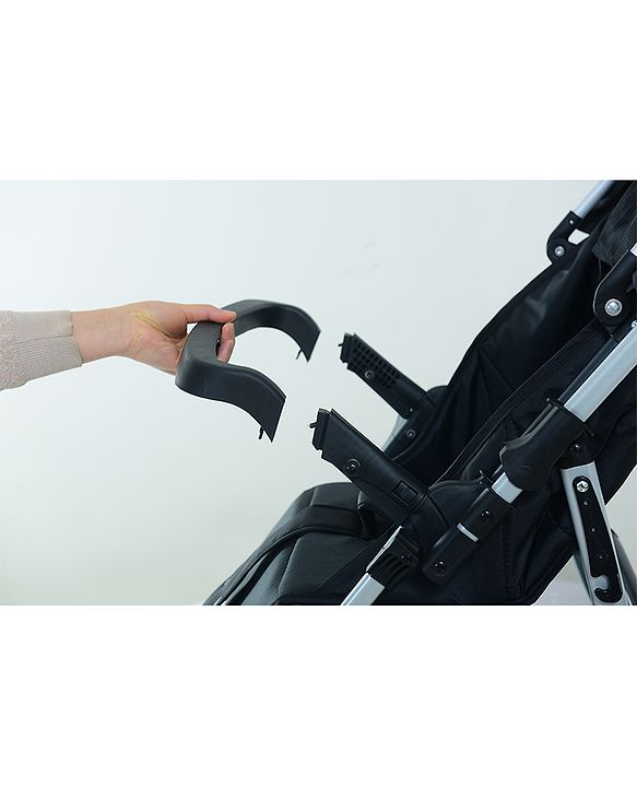 Babyhug Travel Compact Baby Stroller with Food Tray Reversible Handle Adjustable Backrest & Canopy - Multicolour