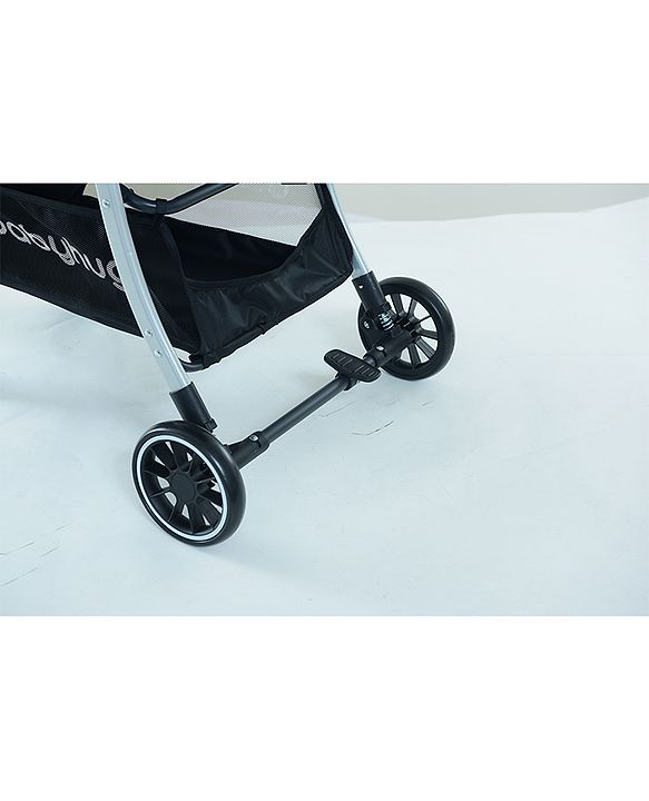 Babyhug Travel Compact Baby Stroller with Food Tray Reversible Handle Adjustable Backrest & Canopy - Multicolour